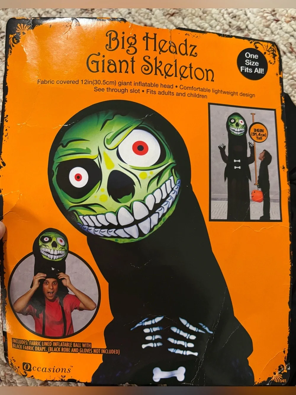 Big Headz Giant Skeleton Costume